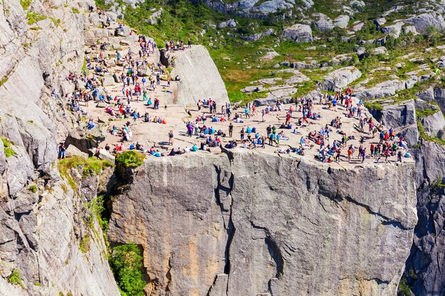 Preikestolen oder Prekestolen oder Pulpit Rock Luftaufnahme, Norwegen