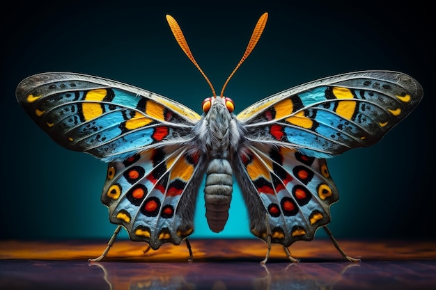 Preisgekrönte Fotografie von Picasso Moth Macro Generative AI