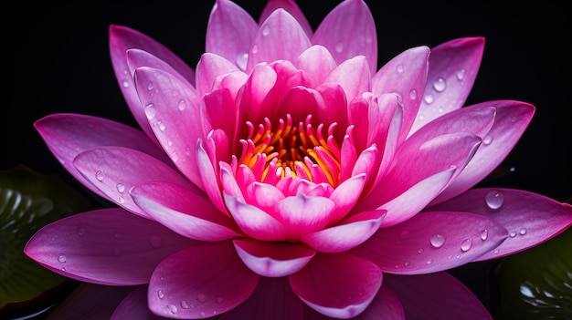 Preisgekröntes Studiofoto einer rosa Seerose in Nahaufnahme