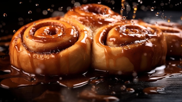 Foto prêmio cinnamon buns uma experiência sensorial em resolução 8k