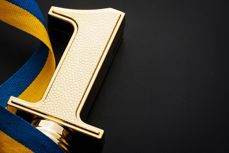 Foto prêmio de campeonato de ouro número um para o vencedor