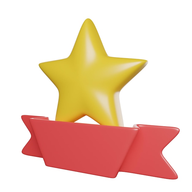 Premio de la Estrella de Oro 3D con cinta roja