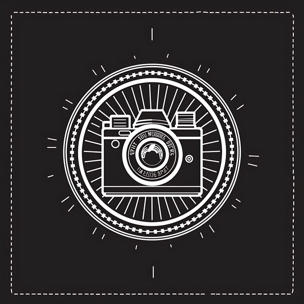 Premio de Fotografía y Videografía Insignia Logotipo con cámara y diseño creativo Simple Tatuaje Arte CNC
