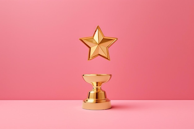 Premio a los ganadores de oro con estrella Trofeo estrella para un ganador o campeón Clasificación símbolo de estrella dorada del servicio de revisión de satisfacción del cliente clasificación de mejor calidad Concepto de gran experiencia de retroalimentación