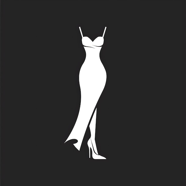 Premio de Moda y Estilo Emblema Logotipo con vestido y tacón alto Diseño creativo sencillo Tatuaje Arte CNC