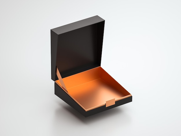 Premium Black Box Mockup 3d render ilustração