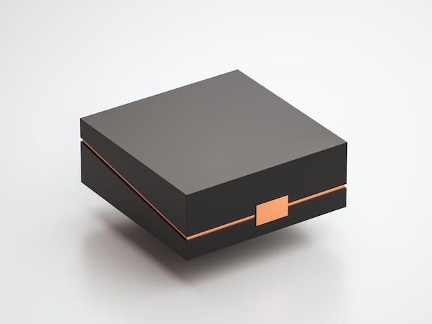 Premium Black Box Mockup 3D-Rendering-Illustration