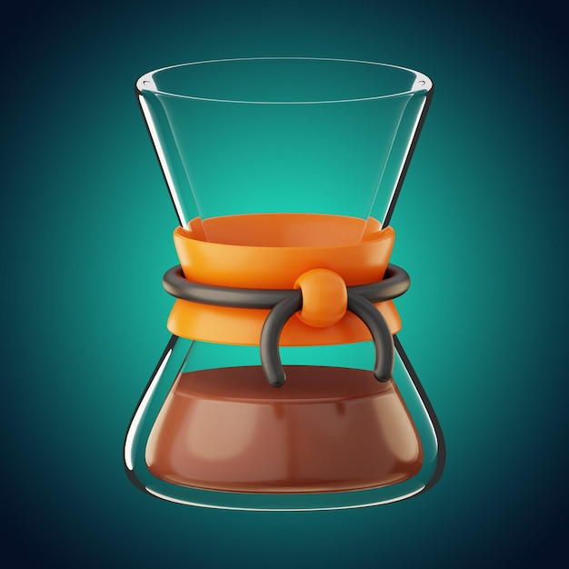 Premium Cafetera icono 3D rendering sobre fondo aislado