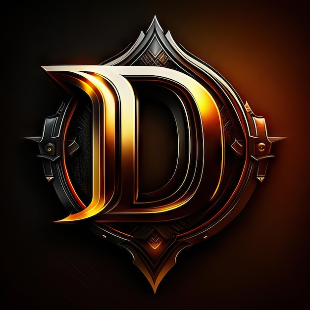 Foto premium-d-logo mit goldenen akzenten generative ki