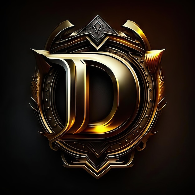 Foto premium-d-logo mit goldenen akzenten generative ki