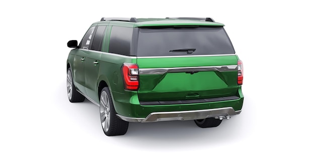 Premium-Familien-SUV isoliert auf weißem Hintergrund 3D-Rendering