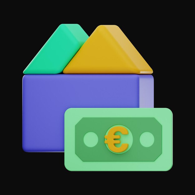 Premium Finance Money icon 3d rendering fondo aislado de alta resolución