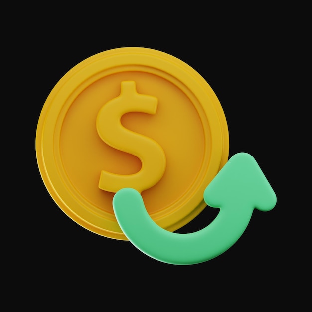 Foto premium finance money ícone 3d renderizando fundo isolado de alta resolução