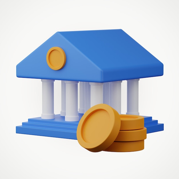 Premium-Geldbank Finance Icon 3d Render