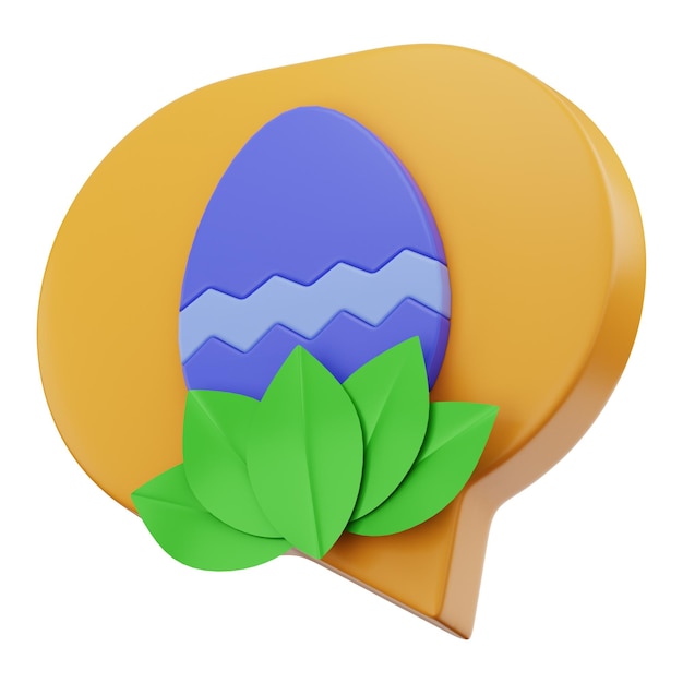 Premium Happy Easter Egg Icon 3D-Rendering auf isoliertem Hintergrund