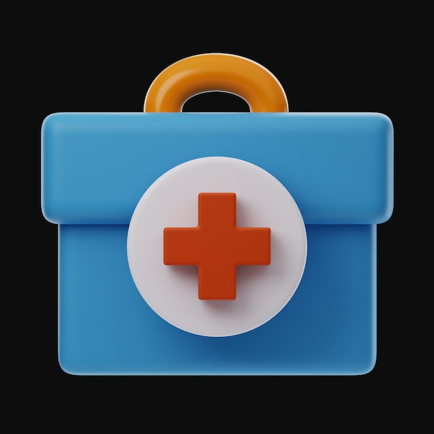 Premium Health Medical icon 3d rendering PNG fondo transparente