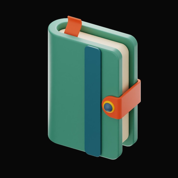Premium libro biblioteca icono 3d renderizado sobre fondo aislado