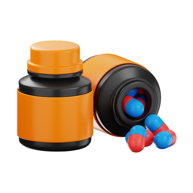 Premium medicina pastillero icono 3d rendering sobre fondo aislado