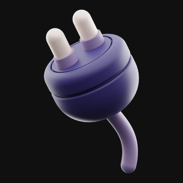 Premium-Plug-Benutzeroberfläche 3D-Rendering auf isoliertem Hintergrund