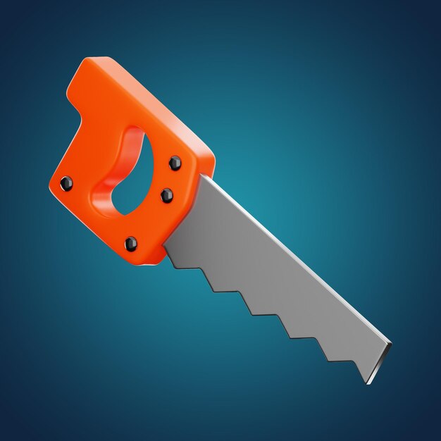 Premium Tool Handsäge Symbol 3D-Rendering