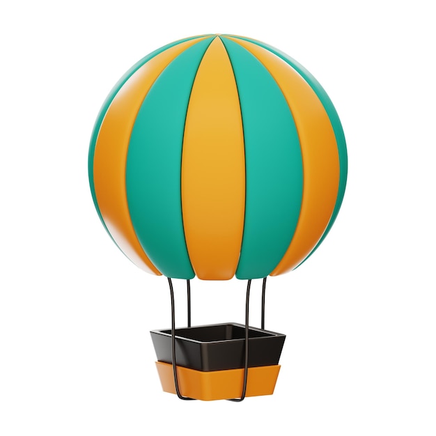 Premium-Tourismus-Ballon-Symbol 3D-Rendering auf isoliertem Hintergrund