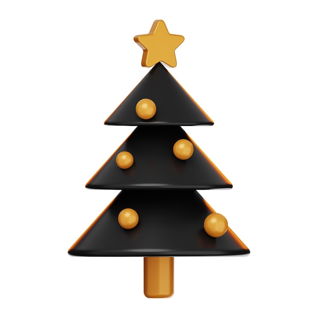 Premium-Weihnachtsbaum-Symbol 3D-Rendering auf isoliertem Hintergrund