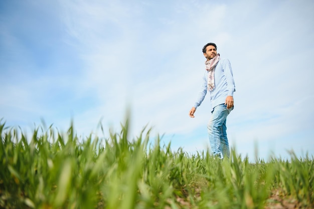 Preocupe-se menos com o fazendeiro indiano em seu campo de trigo saudável