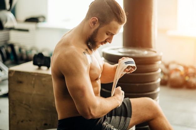 Preparação de fitness homem