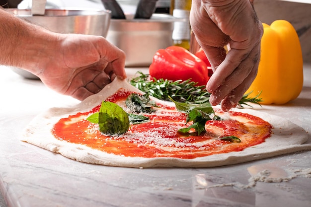 Preparação de pizza