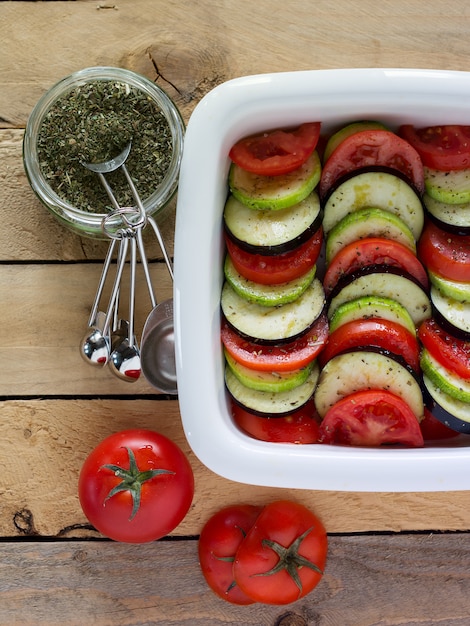 Preparação de ratatouille