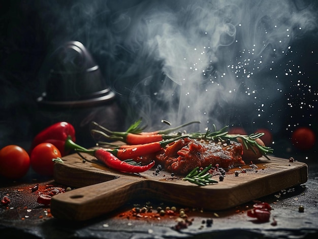 Preparação de salada fresca com ingredientes orgânicos