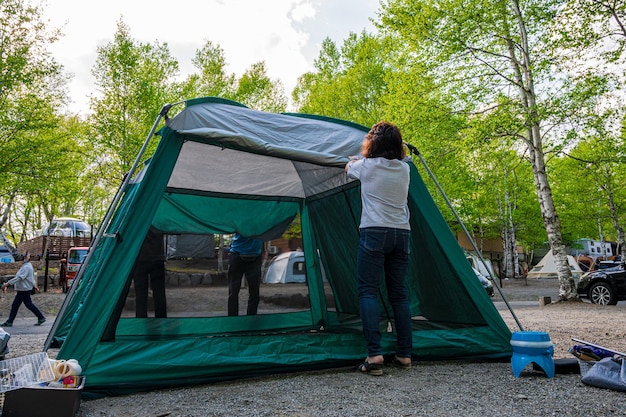 preparación para el campamento