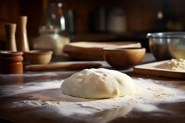 Preparación de la masa cerca del horno