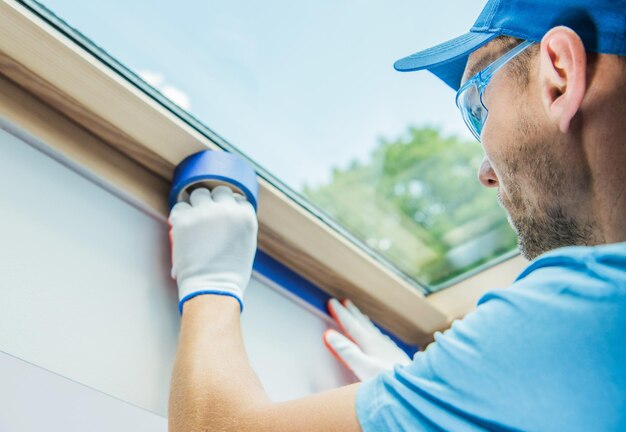 Preparación para la pintura de la habitación