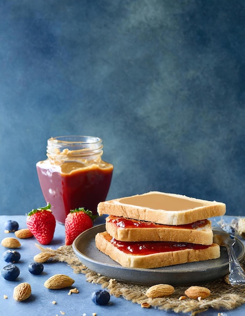 Preparación de sándwiches con mantequilla de maní y jalea