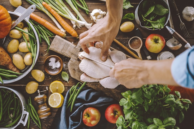 Preparar un proceso de cocción saludable para la cena