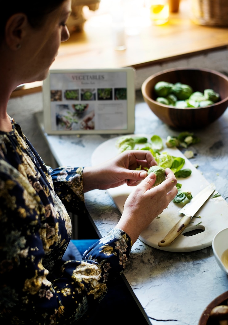 Foto preparar vegetales para cocinar