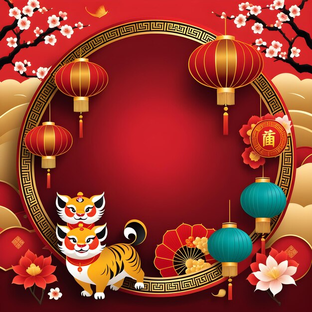 Prepárate para celebrar el Año Nuevo Chino con nuestro vibrante y festivo cartel de celebración con