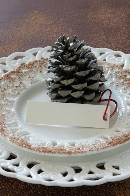 Foto preparativos para organizar a mesa para as férias de inverno decoração de inverno faça você mesmo