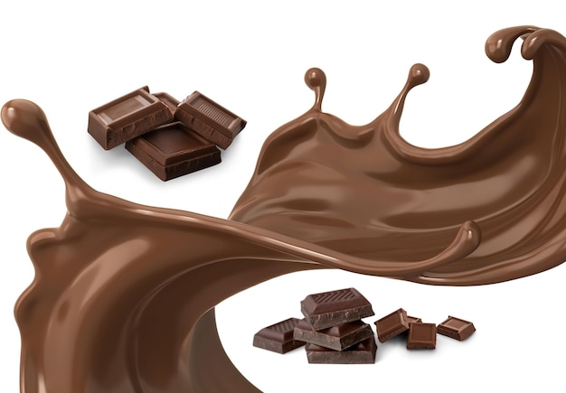 Presencia serena de chocolate en un fondo blanco