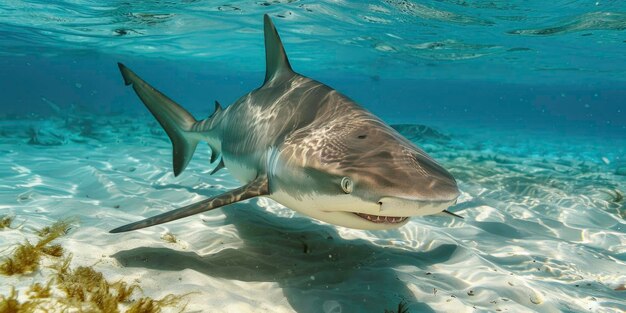 Foto la presencia de tiburones más cerca de la costa