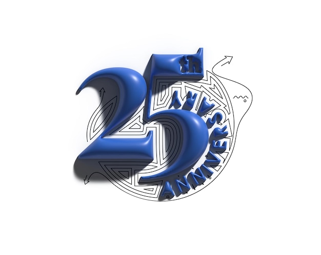 Presentación 3d de la celebración del aniversario de 25 años.