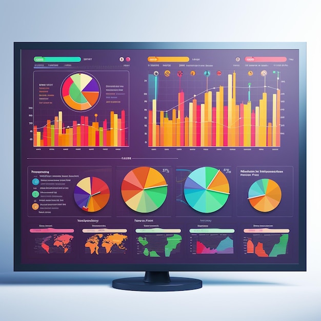 Una presentación elegante con gráficos y gráficos coloridos que muestran campañas de marketing exitosas Enfoque profesional basado en datos