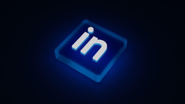 Presentación del logotipo de la aplicación LinkedIn 3d