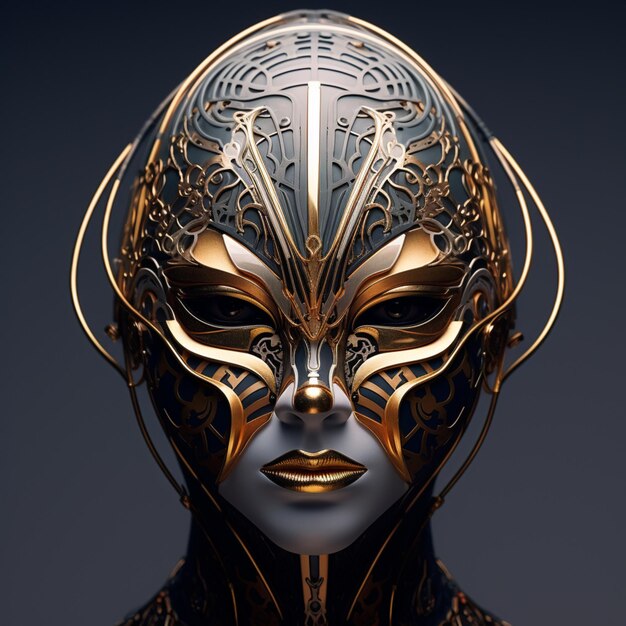 Presentación de prestigio de máscaras imagen hiper detallada arte generado por IA