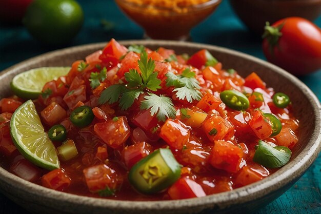 Foto presentación tradicional de la salsa mexicana