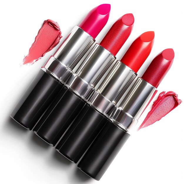 Presentación de un tubo de lápiz labial para la publicidad de cosméticos