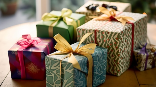 Presentes de Natal e presentes para casas de campo em estilo rústico caixas de presentes para feriados dia de boxe e feriados compras generativas ai