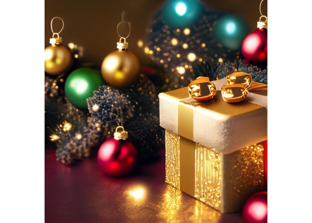 presentes festivos de Natal apresentam caixas em uma fileira ilustração 3dPresente de Natal Dourado foto de stock