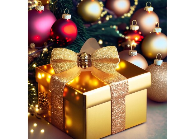 presentes festivos de Natal apresentam caixas em uma fileira ilustração 3dPresente de Natal Dourado foto de stock